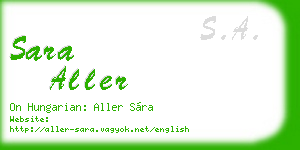sara aller business card